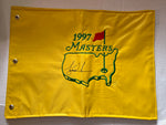 Load image into Gallery viewer, Tiger Woods 1997 Masters champion Masters pin flag signed with proof
