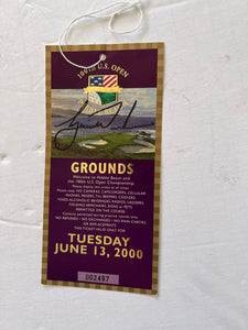 Tiger Woods US Open 2000 full ticket excellent condition signed with proof with free acrylic display