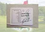 Load image into Gallery viewer, Tiger Woods and Arnold Palmer Masters Golf scorecard signed with proof

