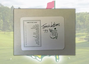 Tom Watson Augusta National Masters Golf scorecard signed with proof
