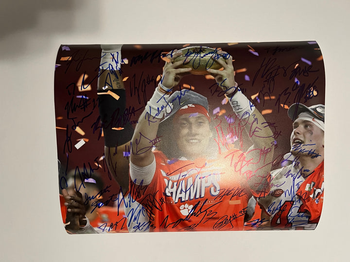 Trevor Lawrence Clemson Tigers 2018 national champions team signed 16x20 photo with proof