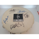 Load image into Gallery viewer, Scorpions Klause Meine, Rudolph and Michael Schenker, Mikkey Dee, 14-inch tambourine signed with proof

