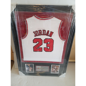 Michael Jordan Autographed Chicago Bulls Jersey Framed