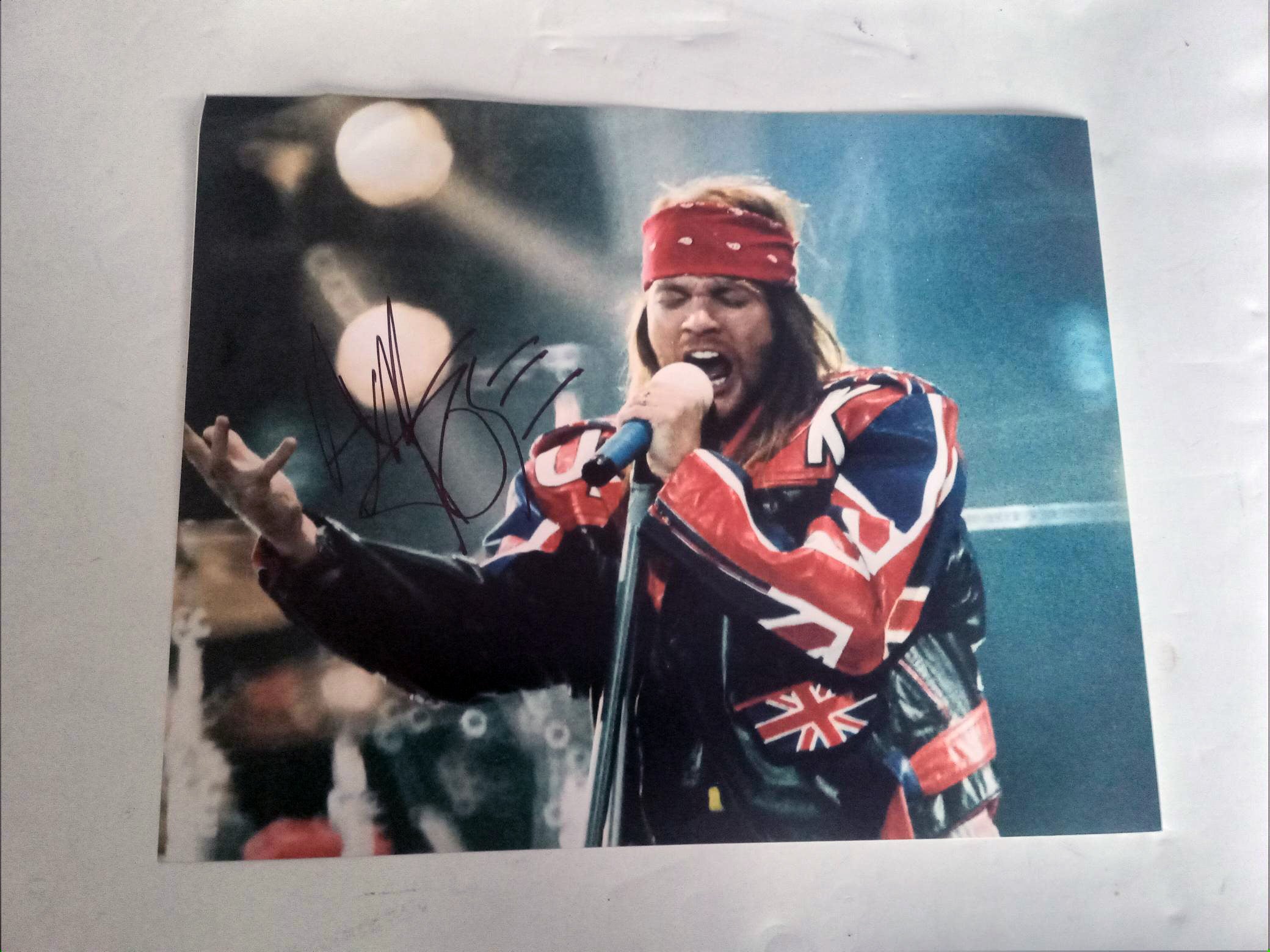W. Axl Rose Guns N Roses 8 x 10 photo signed with proof
