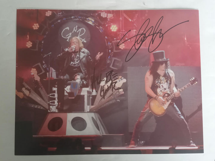 W. Axl Rose and Saul Hudson 'Slash' Guns and Roses 8 x 10 photo signed with proof - Awesome Artifacts 