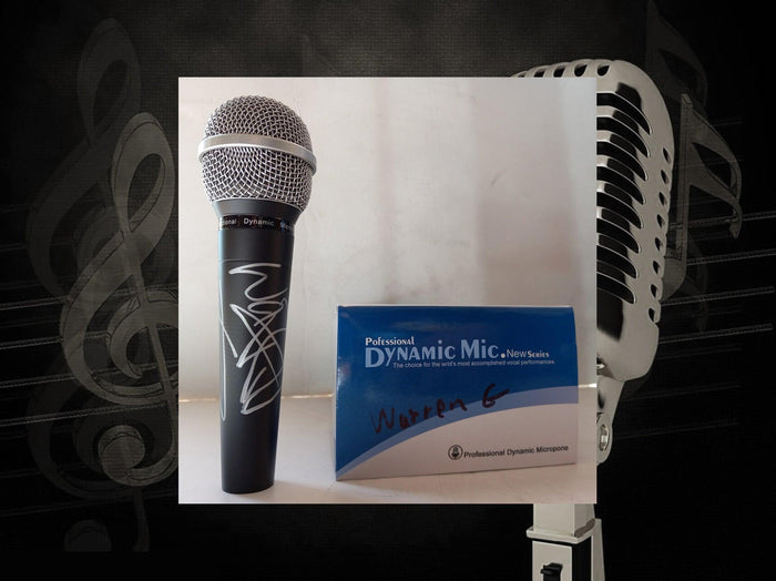 Warren G,  Warren Damonte Griffin microphone signed with proof