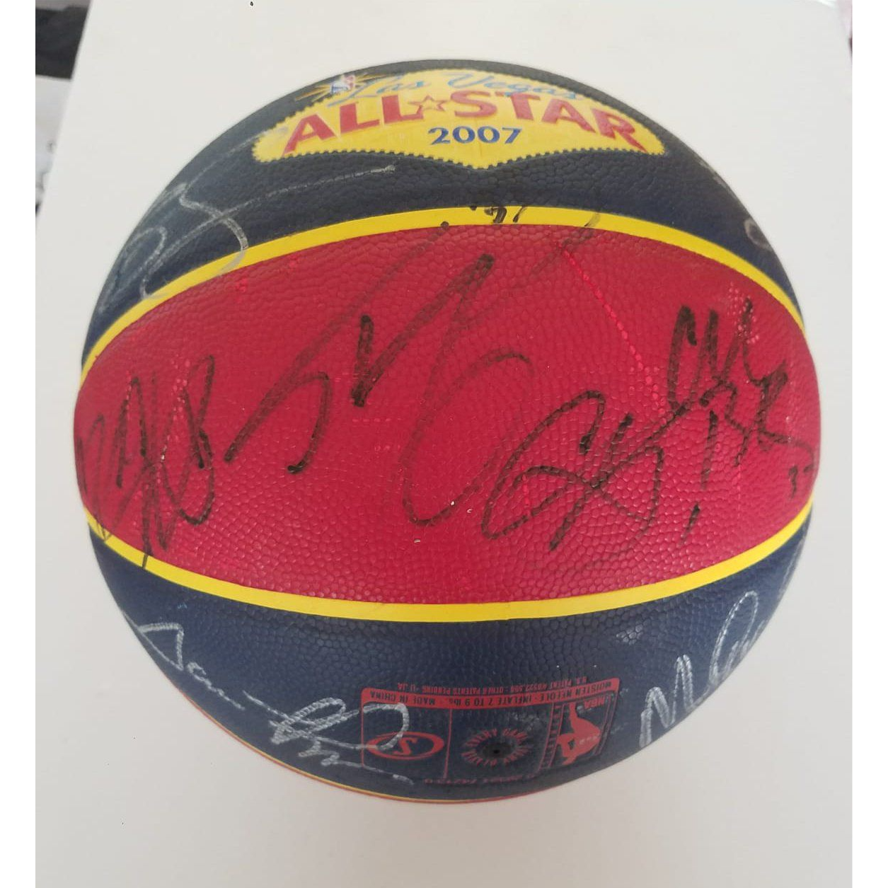 Michael Jordan Kobe Bryant Dwyane Wade Allen Iverson 2007 NBA All-Star game limited edition ball signed