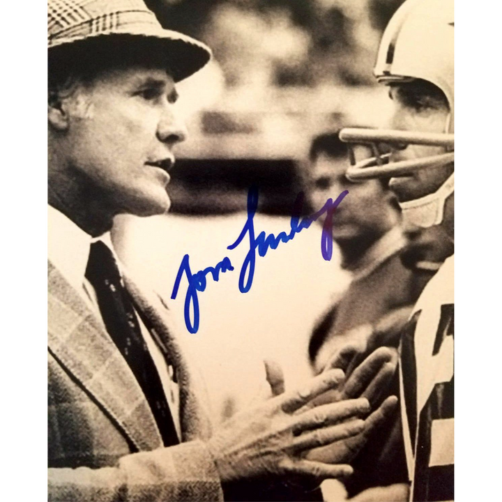 Tom Landry Roger Staubach Dallas Cowboys 8x10 photo signed