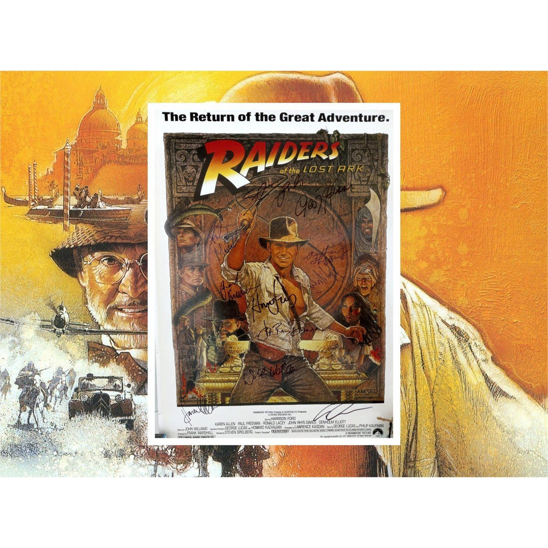 Harrison Ford Raiders of the Lost Ark 36x24 authentic movie poster signed with proof