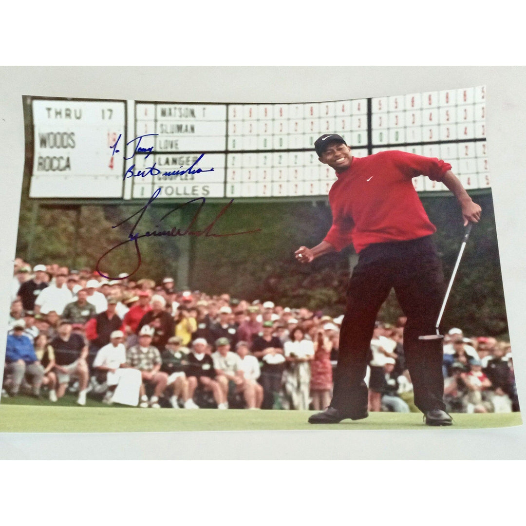 Tiger Woods 16x20 photograph signed with proof personalized to Tony - Awesome Artifacts 