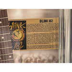 Load image into Gallery viewer, Mark Hoppus Travis Barker Brad Delonge Blink 182 electric guitar full size  signded &amp; framed 45X18X3 with proof
