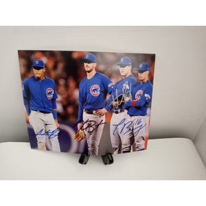 Anthony Rizzo Javi Baez Kris Bryant Addison Russell 8 by 10 signed photo