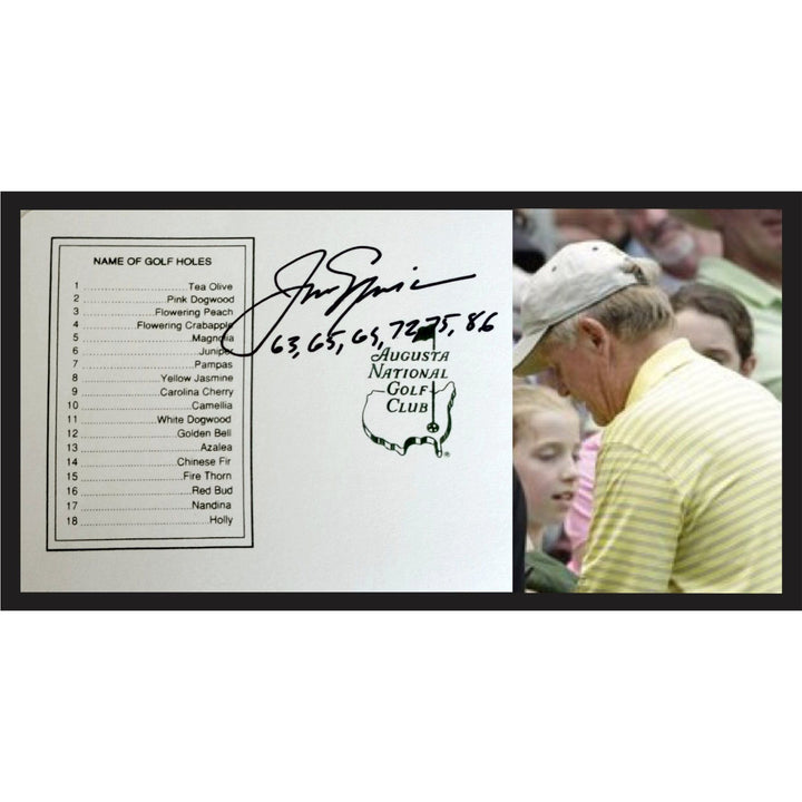 Jack Nicklaus Masters Golf scorecard signed with proof