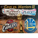 Load image into Gallery viewer, Golden State Warriors Cleveland Cavaliers LeBron James Steph Curry Kyrie Irving 2017 team signed
