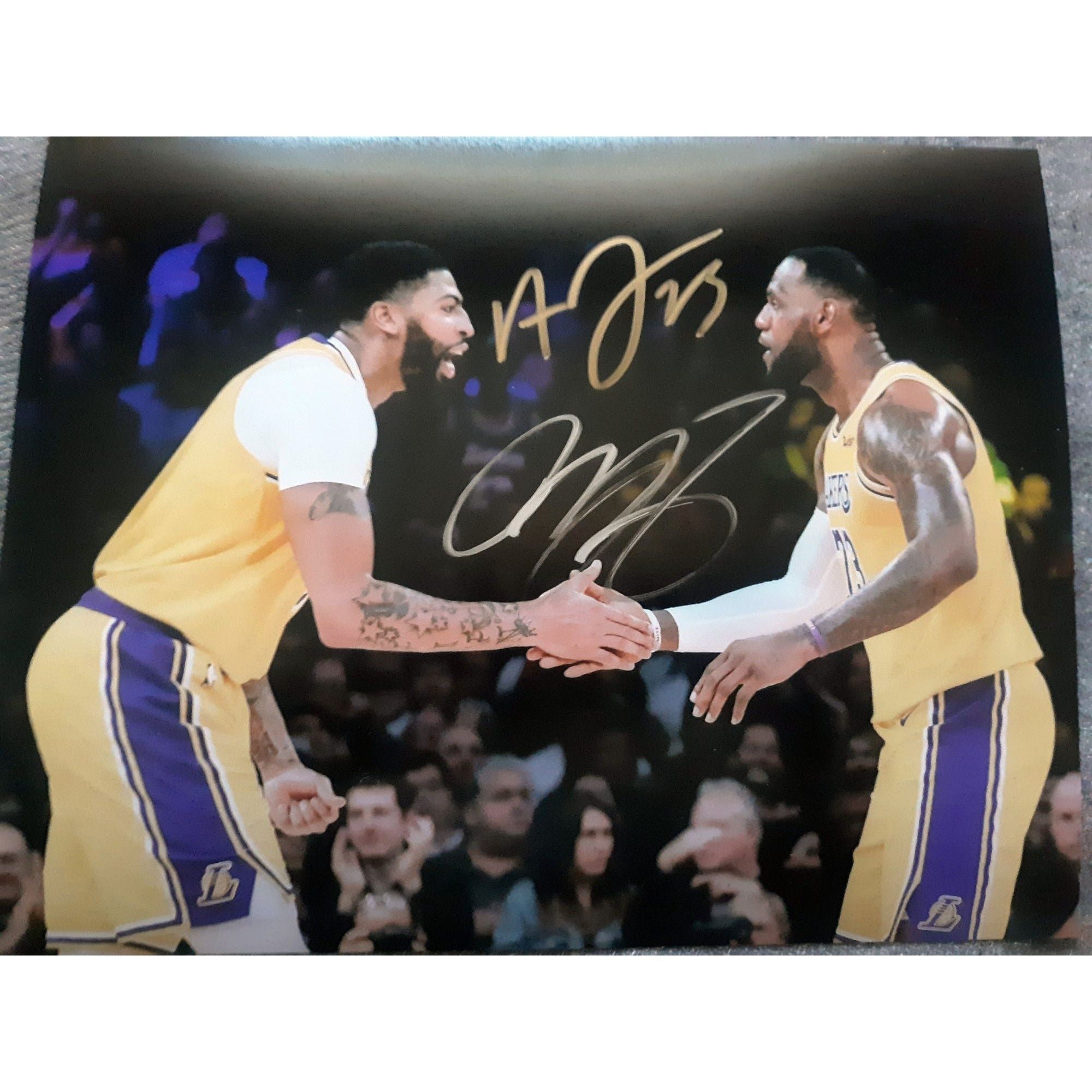 Anthony Davis and LeBron James Los Angeles Lakers 8 x 10 signed photo with proof