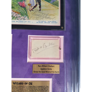The Wizard of Oz Judy Garland Ray Bolger BillY Burke Margaret Hamilton signed and framed