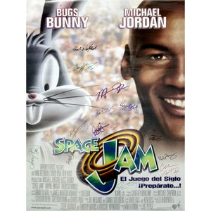 Space Jam Michael Jordan Charles Barkley Bill Murray Larry Bird 24x36 original movie poster signed with proof