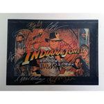 Load image into Gallery viewer, Indiana Jones Harrison Ford, Steven Spielberg, George Lucas cast signed with proof 11 by 14 photo
