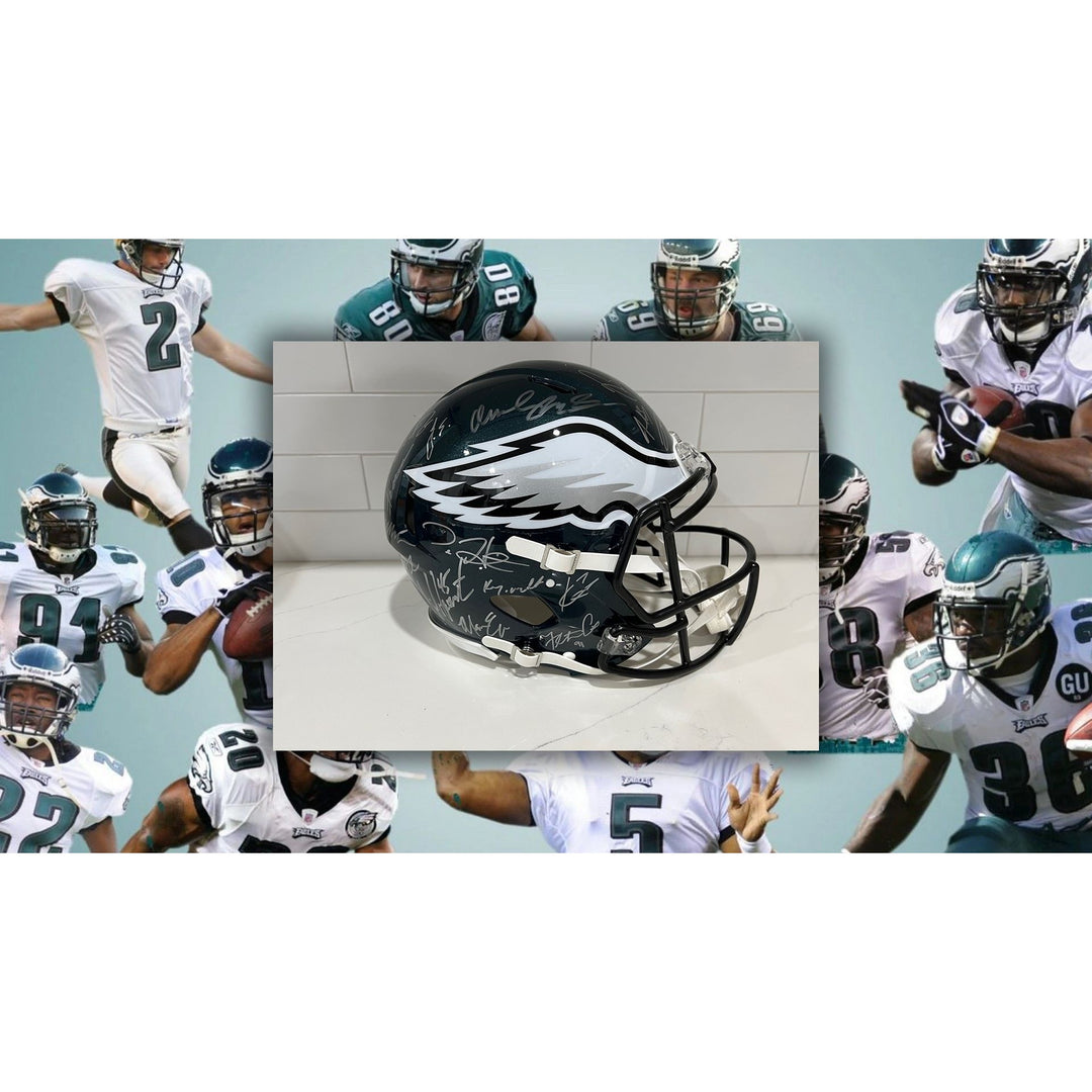 2022 Philadelphia Eagles Jalen Hurts AJ Brown Riddell Speed authentic game model helmet team signed helmet with proof