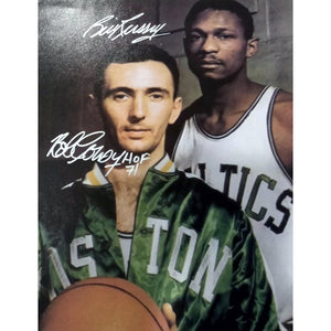 Boston Celtics Bob Cousy and Bill Russell 11 x 14 photo signed