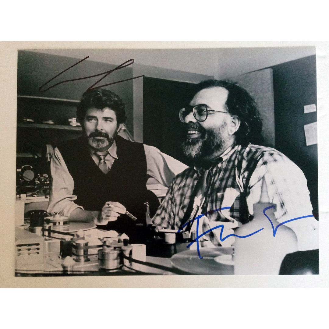 Francis Ford Coppola and George Lucas 8 by 10 signed photo with proof