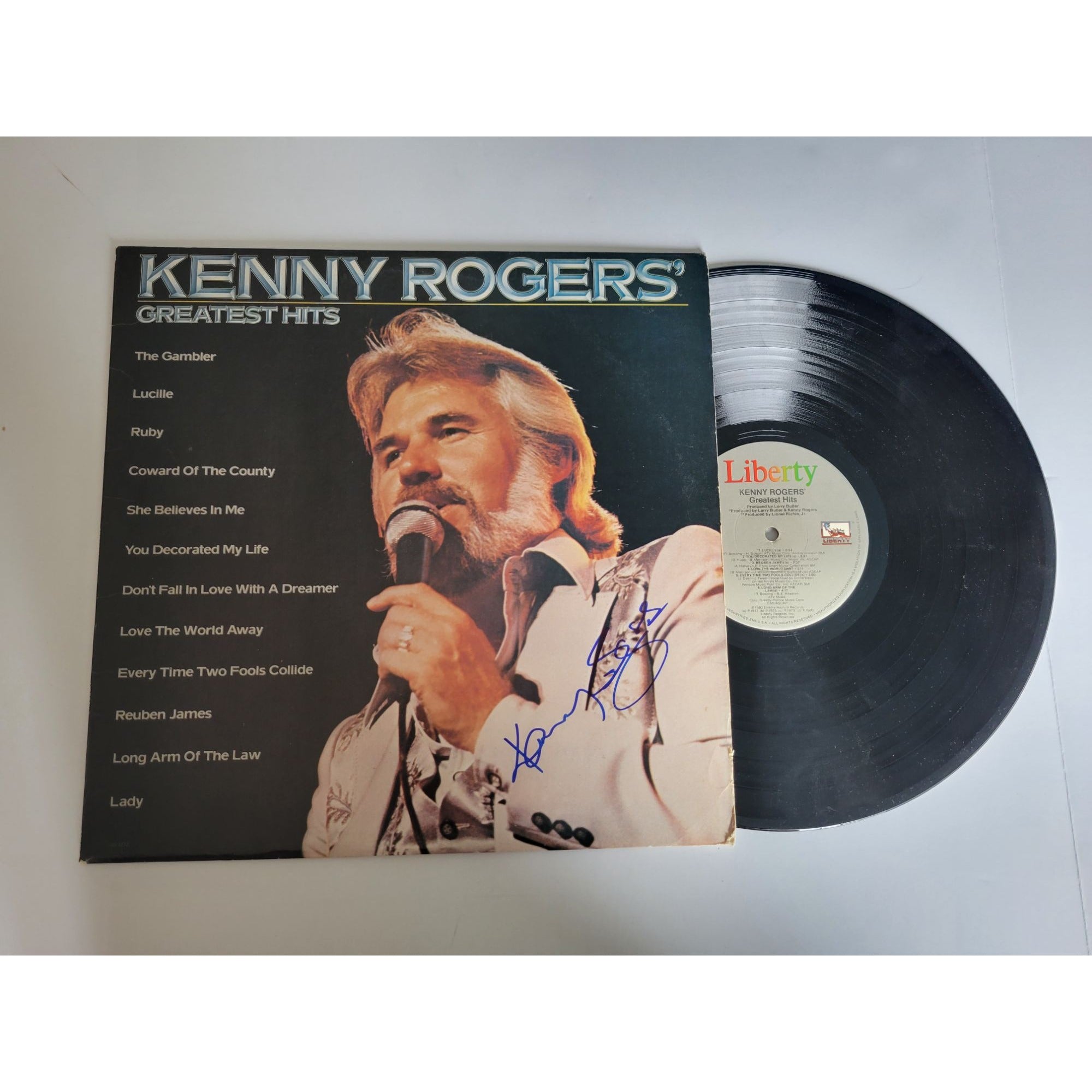 Kenny Rogers LP signed with proof