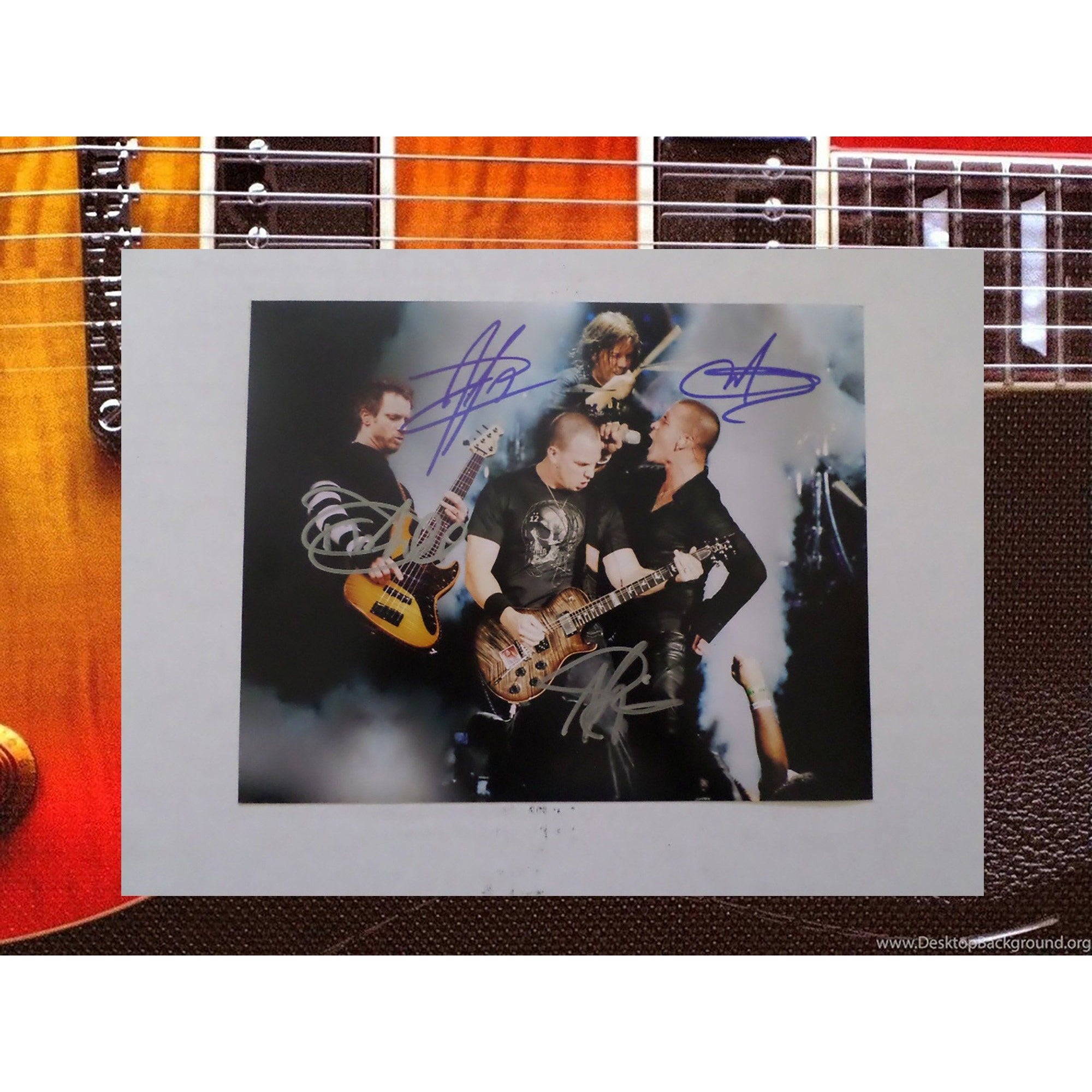 Scott Sapp, Mark Tremonti, Creed signed 8 by 10 photo - Awesome Artifacts 