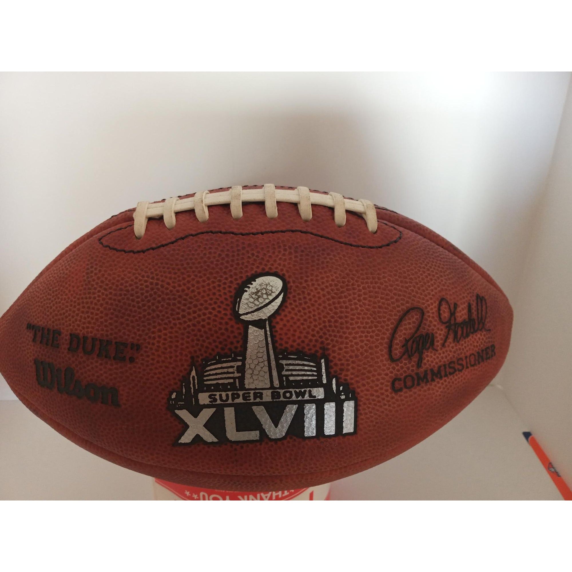 Russell Wilson Seattle Seahawks NFL Super Bowl commemorative game football signed with proof