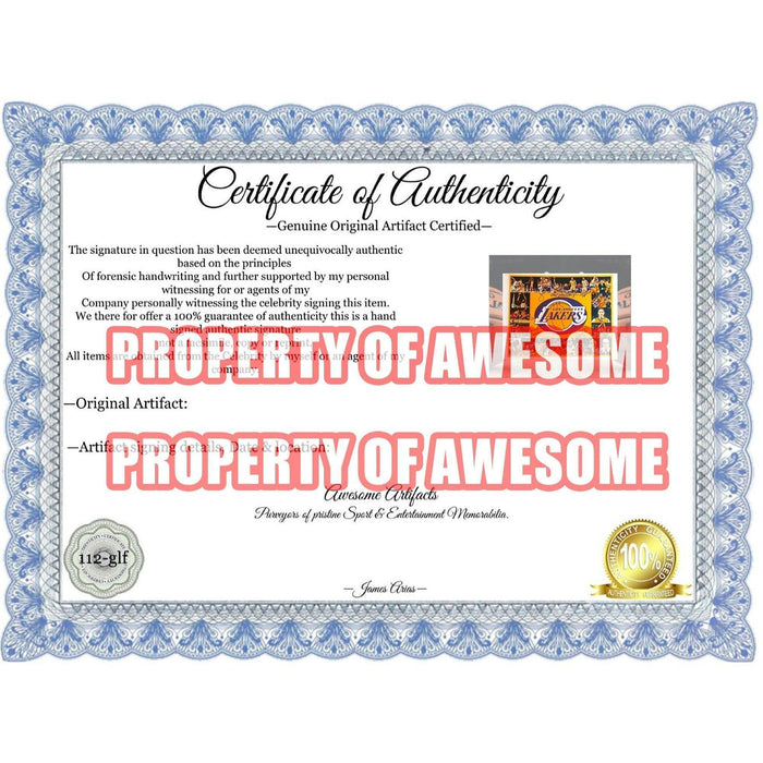 Certificate of Authenticity for Los Angeles Lakers Kobe Bryant, Jerry West, Elgin Baylor, Shaquille O'Neal Magic Johnson 16 x 20 signed with proof