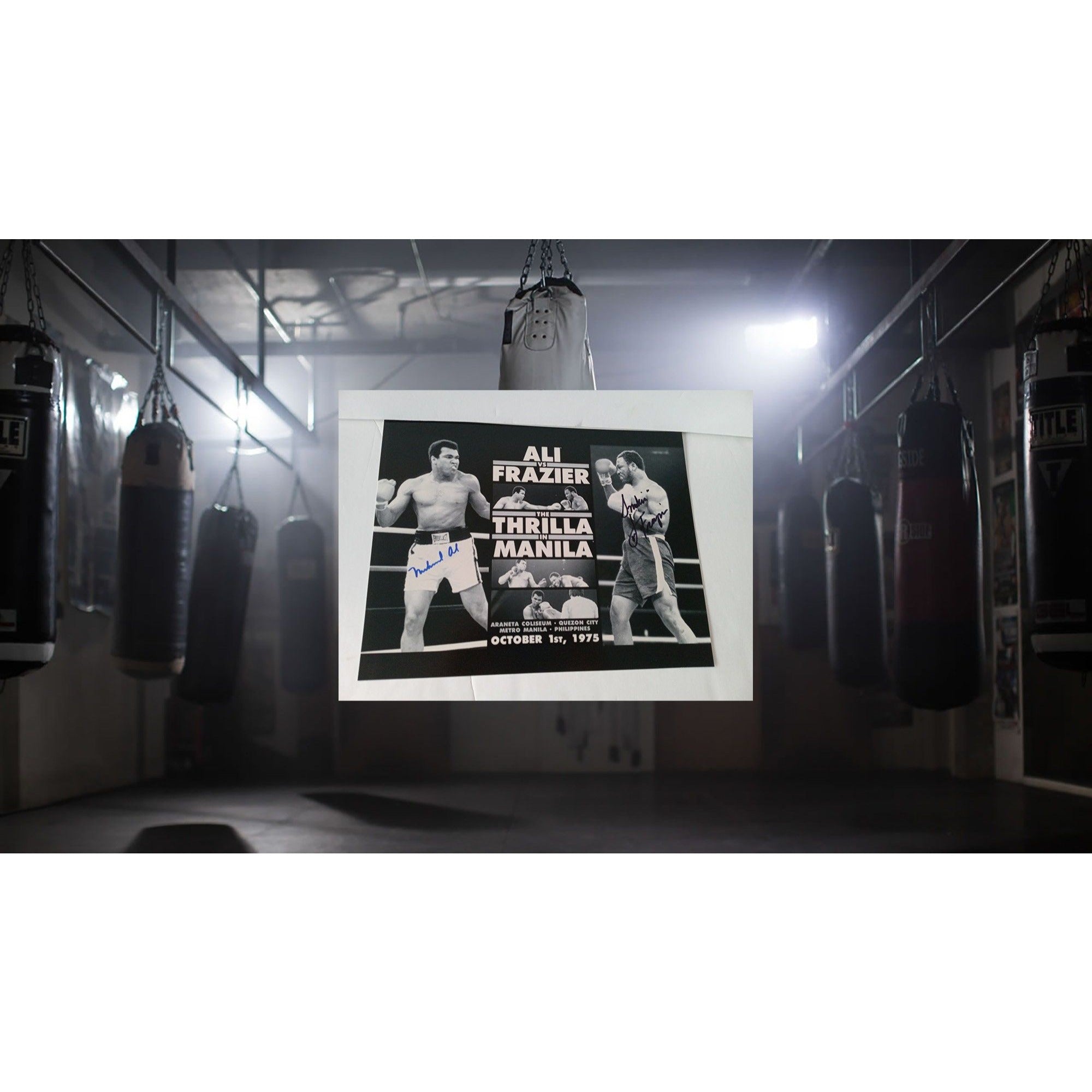 Muhammad Ali and Joe Frazier 11 by 14 photo signed with proof