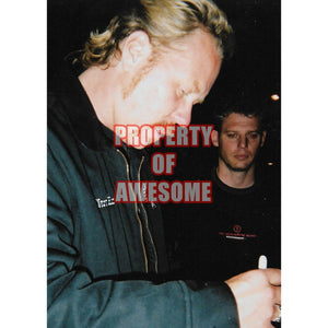 James Hetfield Metallica signed microphone with proof