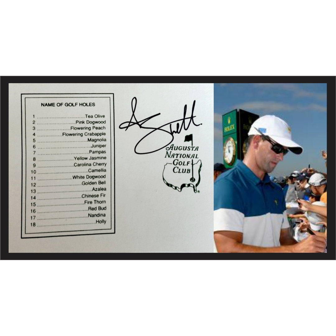 Adam Scott Masters scorecard signed with proof