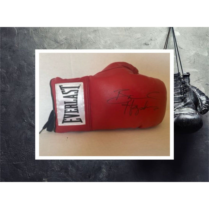 Bernard Hopkins leather boxing glove signed with proof