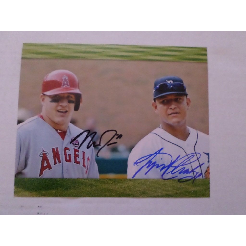 Mike Trout and Miguel Cabrera 8 by 10 signed photo with proof