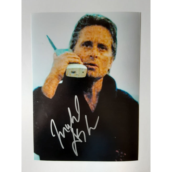 Michael Douglas Gordon Gekko Wall Street 5 x 7 photo signed with proof - Awesome Artifacts 