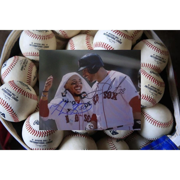 Mookie Betts and JD Martinez 8 by 10 signed photo