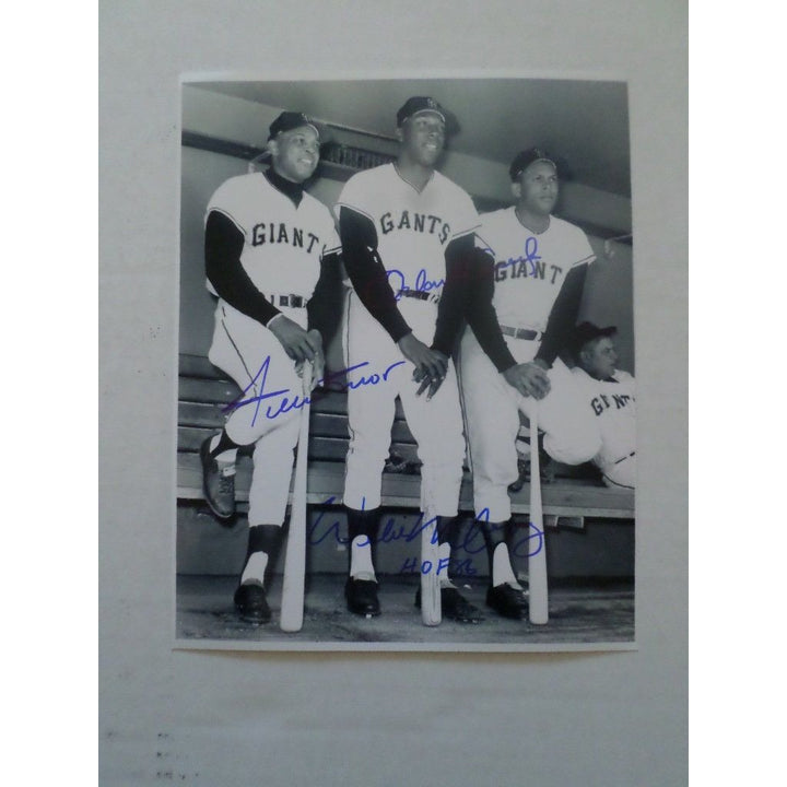 Willie Mays Orlando Cepeda and Willie McCovey 8 by 10 sign photo - Awesome Artifacts 