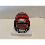 Load image into Gallery viewer, Cincinnati Bengals Joe Burrow Riddell speed mini helmet signed with proof with free acrylic display case
