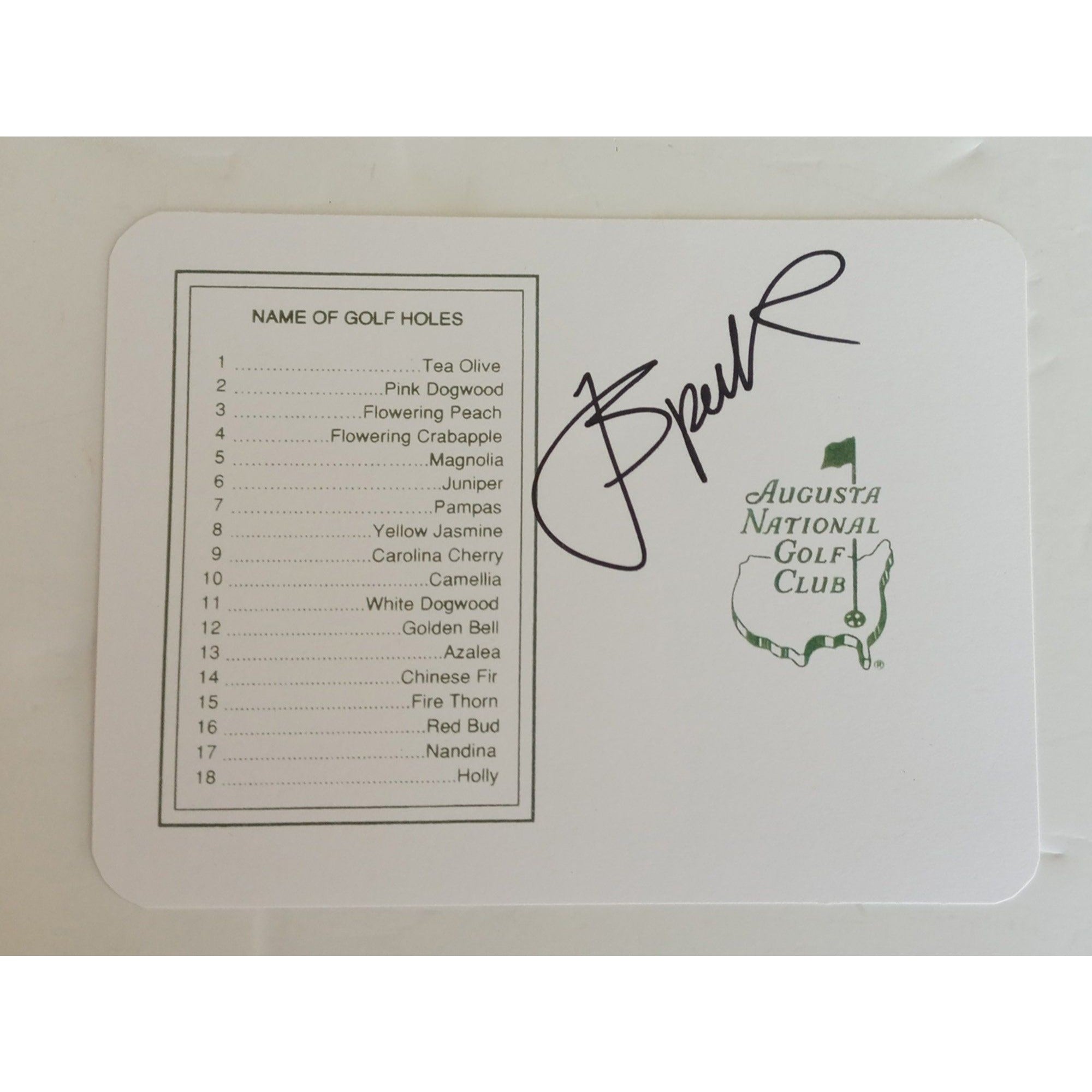 Jordan Spieth Masters Golf scorecard signed with proof
