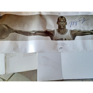 Michael Jordan Wings poster signed with proof