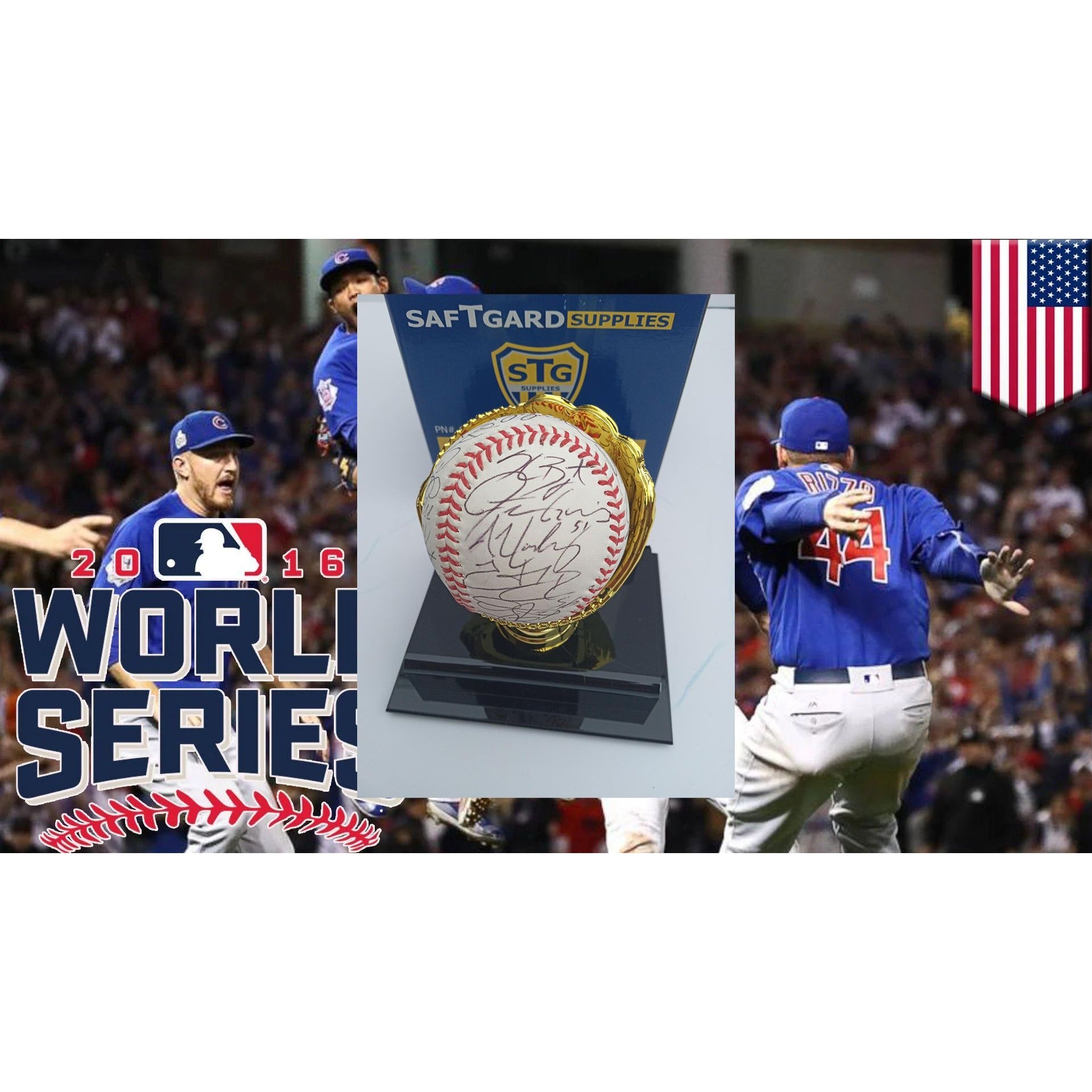 Chicago Cubs 2016 World Series Champs Rawlings MLB baseball signed with proof with free case