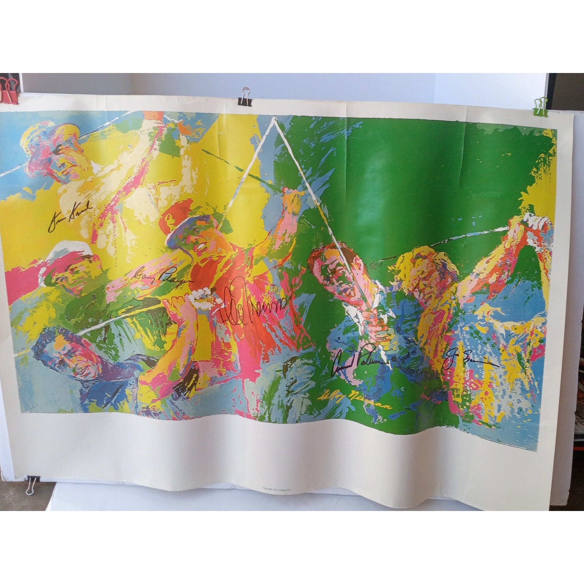 Jack Nicklaus, Arnold Palmer, Lee Trevino, Gary Player, Sam Snead, LeRoy Neiman signed print with proof