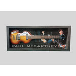 Load image into Gallery viewer, Paul McCartney left-handed Hofner Bass guitar signed &amp; framed with proof
