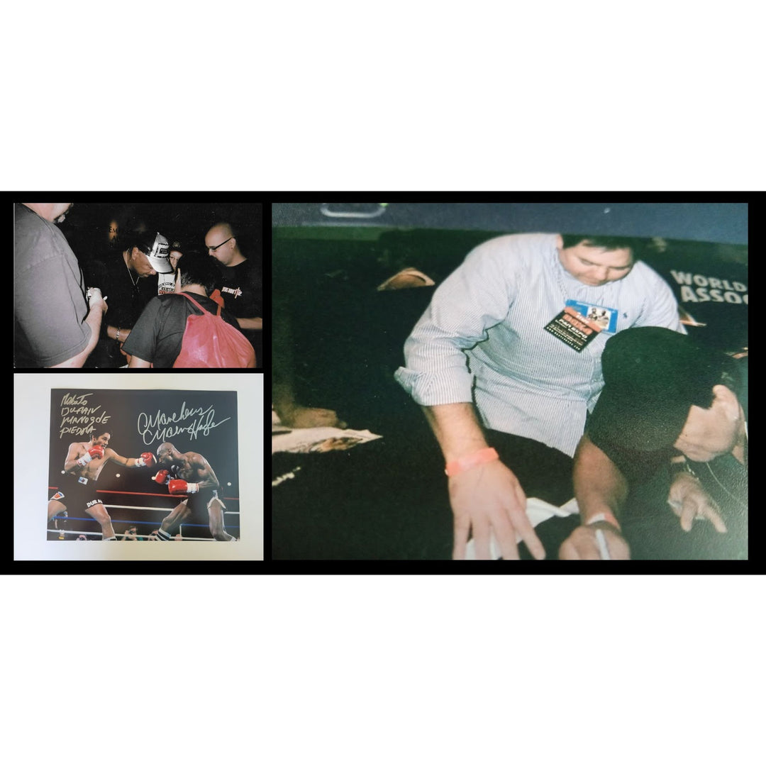 Marvin Hagler and Roberto Duran 8 x 10 photo signed with proof - Awesome Artifacts 