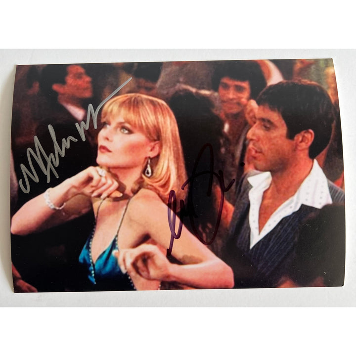 Al Pacino Tony Montana Scarface & Michelle Pfieffer 5x7 photo signed with proof