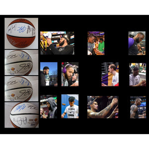 Los Angeles Lakers LeBron James, Anthony Davis 2019-20 team signed basketball