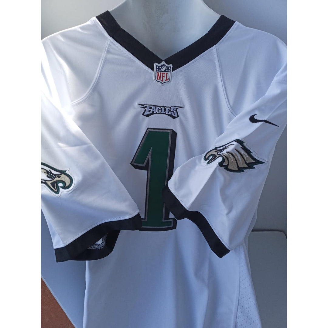 Philadelphia Eagles 2022-23 Jalen Hurts, A.J. Brown, DeVonta Smith team signed official Jalen Hurts jersey with proof