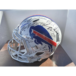 Josh Allen 2022 Buffalo Bills speed Riddel replica speed full size helmet team signed with free case