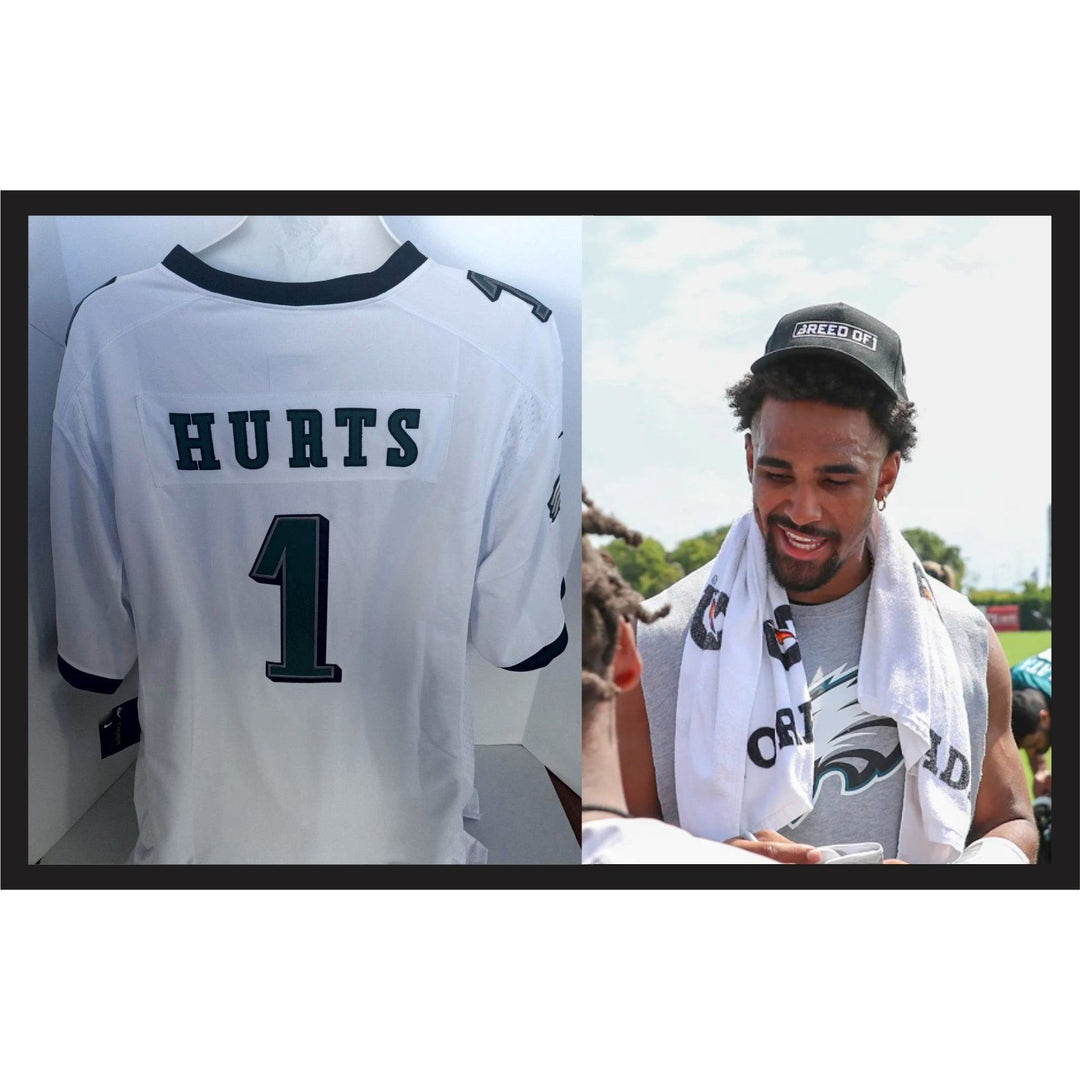 Jalen Hurts Philadelphia Eagles game model jersey signed with proof