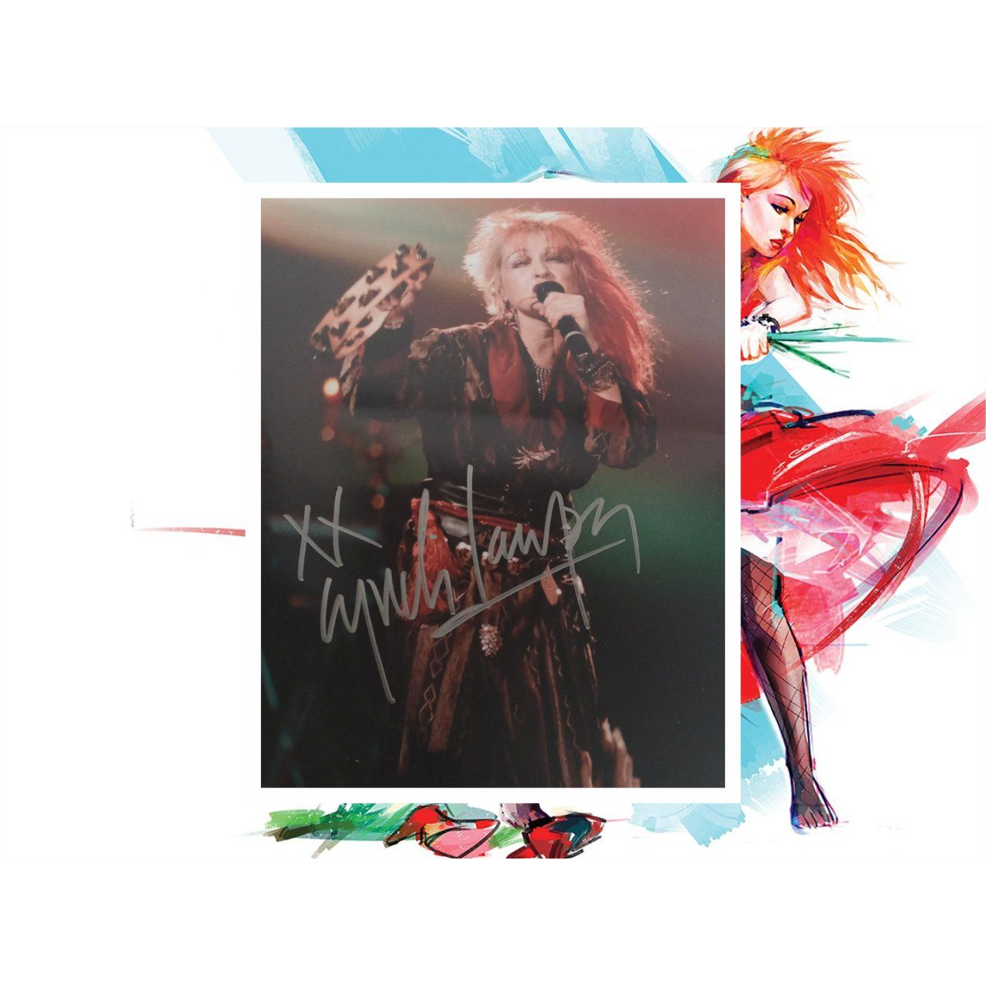 Cindy Lauper 8 by 10 photo signed with proof